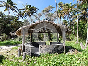 A beach shelter at spring bay on bequia.