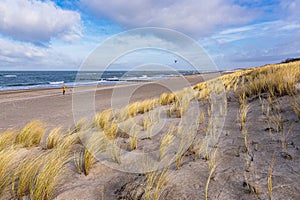 Beach on shore of the Baltic Sea in Graal Mueritz, Germany