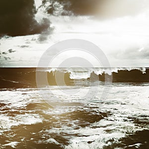 Beach Shore Coastline Storm Wave Concept