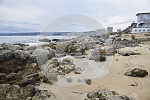 Landscape of bech shore of ViÃÂ±a del Mar, Chile photo