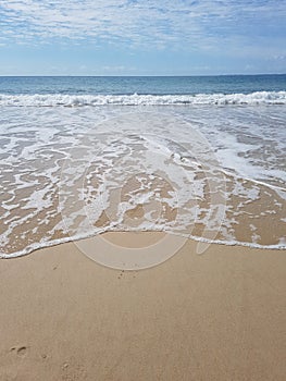 Beach shore waves on bribie island