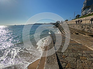 Beach shoreline  at Estoril Portugal