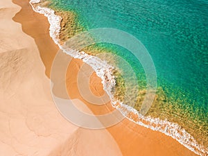 Beach shorelines, wavy textures ocean blues