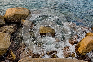 Beach on the shores of the Adaman sea, Nature. Phuket, Thailand. photo