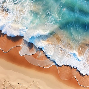 Beach shot drone turquoise water aerial shot wave