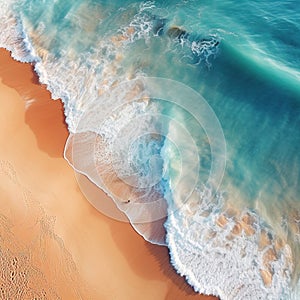 Beach shot drone turquoise water aerial shot wave