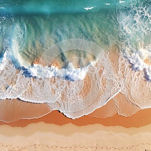 Beach shot drone turquoise water aerial shot wave