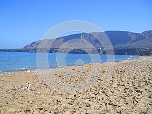 Beach in Sicily. Italian beach. Beautiful sea. Holidays in Sicily. Beautiful beach in Italy.