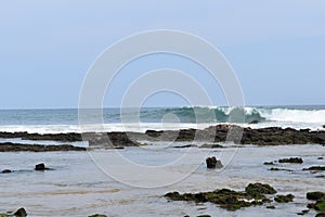 Beach side photo of waves