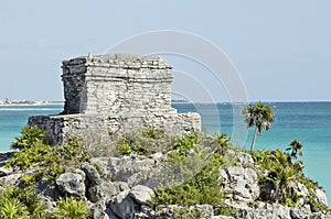Beach in the side of the Tulum archeological site
