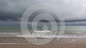 On the beach in Skagen after heavy rain, Denmark