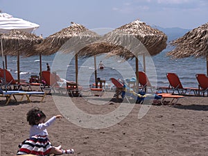 The beach at Skala Kalloni Lesvos Greece