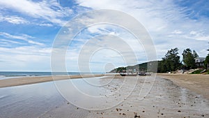 Beach and sky on cloudy day