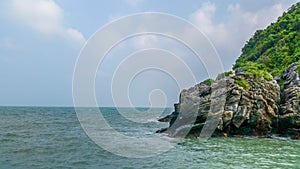 Beach and sky at Khanom beach, Nakornsrithammarat, Thailand photo