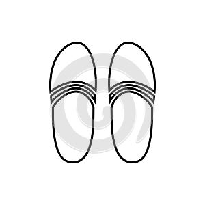 Beach slippers icon on white photo