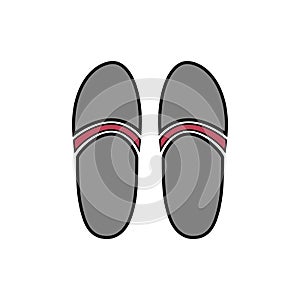 Beach slippers icon on white photo