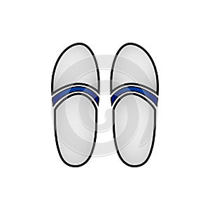 Beach slippers icon on white photo