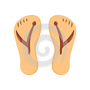Beach slippers. Summer flipflops. Vector illustration