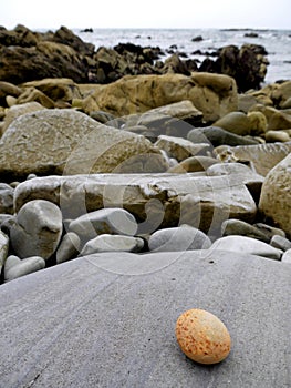 Beach: smooth pebble rough rocks