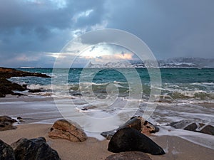 Beach at Sommaroya, Kvaloya, Norway photo