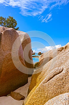 Beach Source d`Argent at Seychelles