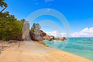 Beach Source d`Argent at Seychelles