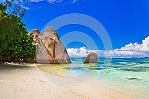 Beach Source d'Argent at Seychelles photo