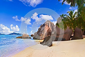 Beach Source d'Argent at Seychelles