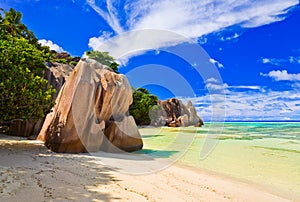 Beach Source d'Argent at Seychelles