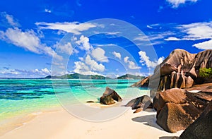 Beach Source d'Argent at Seychelles