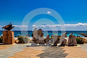 beach in the Spanish city of Altea on a warm sunny summer day