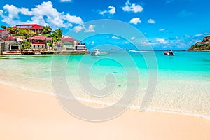 Beach in St Barts, Caribbean Sea.