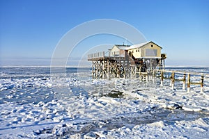 Beach of St. Peter-Ording in winter