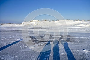 Beach of St. Peter-Ording in winter
