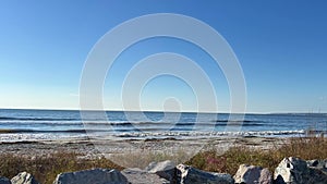 The beach at St. Simons Island, Georgia on a sunny day