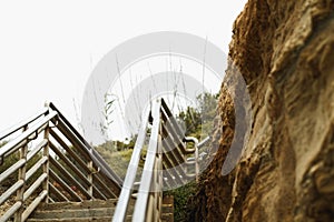 Beach stair at Sunset Cliffs Natural Park, San Diego.