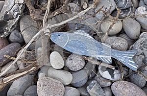 Beach Still Life With Wooden Fish