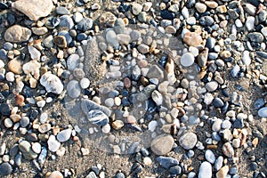 The beach stone ground.