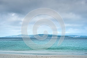 Beach in stormy day photo