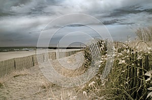 Beach with Stormy Skies