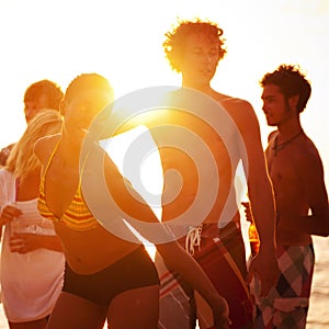 Beach Summer Party Enjoyment Happiness Youth Culture Concept