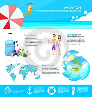 Beach Summer Vacation Tourism Web Infographic