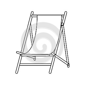 Beach sunchair isolated in black and white