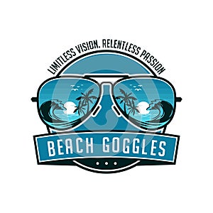 Beach sunglasses emblem logo