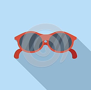 Beach sunglasses icon flat vector. Safety insurance