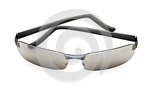 Beach sunglasses with tinted glasses on white. 3d.