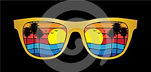 beach sunglasses vector illustration