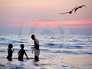 Beach at sunset