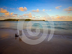 Beach at the sunset