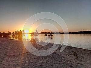 Sunset on the beach Twilight